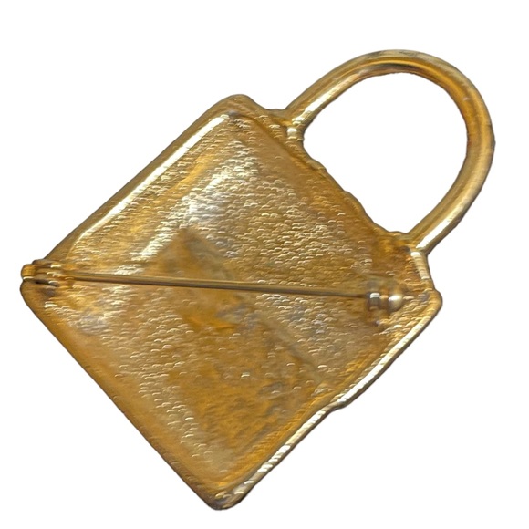 Brooch Lapel Pin Goldtone Handbag Gold/Silver Tone 3 Cats - Picture 11 of 11